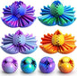 4PCS Gear Ball 3D Printed Spin Ball or Cube Fidget Toy, 2.6 Inch Gear Sphere Fidget Toy,Fidget Gear Sphere Toy for Stress and Anxiety Relief, Gear Sphere Desk Toy for Adults & Kids
