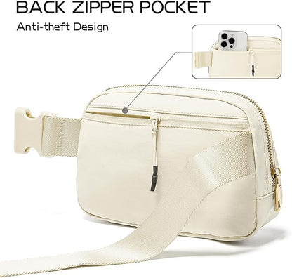 Gitus Gifts for 8 9 10 11 12 Year Old Girls Belt Bag Fanny Pack Crossbody Bags with Initial Letter Patch Cute Stuff Birthday Gifts for Teen Girls Women Personalized Trend Stuff (Ivory-A)