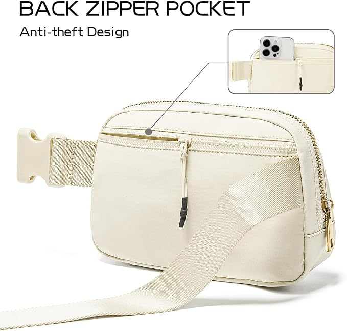 Gitus Gifts for 8 9 10 11 12 Year Old Girls Belt Bag Fanny Pack Crossbody Bags with Initial Letter Patch Cute Stuff Birthday Gifts for Teen Girls Women Personalized Trend Stuff (Ivory-C)