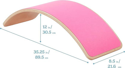 ECR4Kids Balance Board with Felt Base, Montessori Toy, Bright Pink