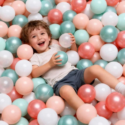 GOGOSO Ball Pit Balls for Toddlers Phthalate-Free BPA-Free Non-Toxic Crush Proof Soft Plastic Play Balls Baby Kids Shape Tent Pool Playhouse Playpen Party Decor,Pink Green White,100PCS