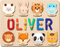 Personalized Name Puzzle - Custom Wooden Puzzle for Toddlers 1-3 - Unique Baby Shower, Christmas & 1st Birthday Gift for Boys and Girls - Keepsake Montessori Toy (Vocab)