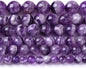 12MM 32PCS Purple Amethyst Dream Lace Beads Natural Quartz Crystal Stone Loose Beads for Jewelry Making DIY Bracelet Grade A+ 15 inches Strand