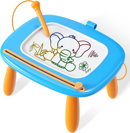 Toddlers Toys Ages 1-3, Magnetic Drawing Board, Doodle Board Pad Learning and Educational Toys for 18 Months Baby 1-3 Yr Kids Birthday Gifts - Blue