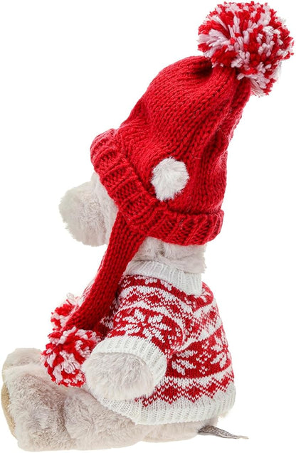 Dilly dudu Christmas Teddy Bear Stuffed Animal Plush Soft Toys Cuddly Dolls Best Gifts 10-Inch (Brown)