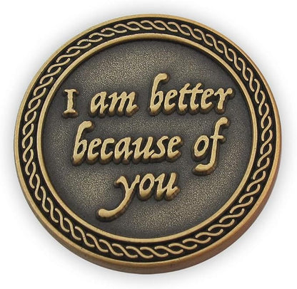 Bulk Set of 3 Romantic Love Expression Coins, You Complete Me, I am Better Because of You, Anniversary Pocket Tokens for Date Night, Love Gift for Men & Women, from Him or Her