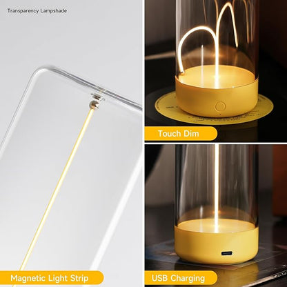 AUGE LIGHT Mini Minimalist Table Lamp Cordless LED Desk Lamp Rechargeable Modern Night Lights Portable Nightstand Lamps Unique Ambient Light Mood Lighting for Bedroom, Beside, Nursery
