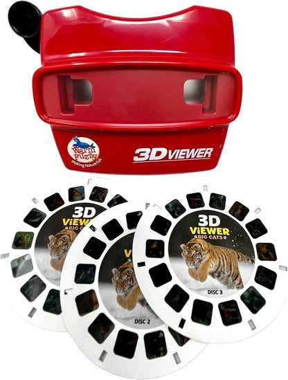 WARM FUZZY Toys 3D Viewer (Big Cats) T-214BC - Perfect for at Home or in The Classroom. Images of Lions, Tigers, Cheetahs, Leopards and More on 3 Photo Discs!