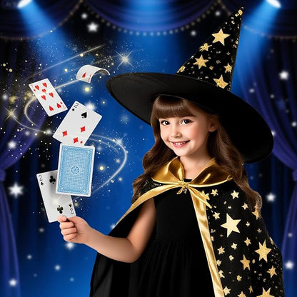 Magic Kit for Kids 6-8-10-12, 130 Magic Tricks Set for Kids with Magician Costume and Magic Wand, Halloween Christmas Birthday Gifts Toys Magic Set for Ages 6 7 8 9 10 11 12 Years Old Boys Girls Kids