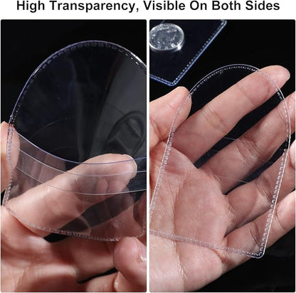 Mimorou 100 Pcs Single Pocket Coin Flips 2 x 2 Inch Individual Clear Cuttable Plastic Sleeves Holders Small Coin Sleeves Collecting Supplies for Coins Jewelry Small Items Collection Storage