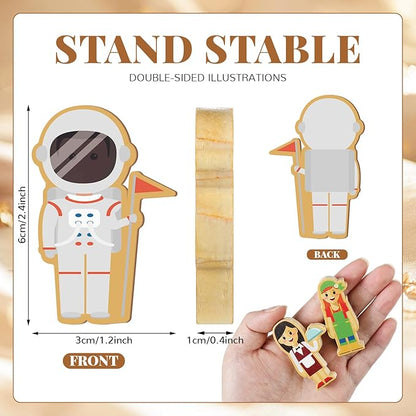 Kathfly 36 Pcs Wooden Community Helpers Community Wooden Toy Preschool Little Professionals Block Character Set Multicultural Career Figurines Creative Play Social Emotional Learning Wood People Toy
