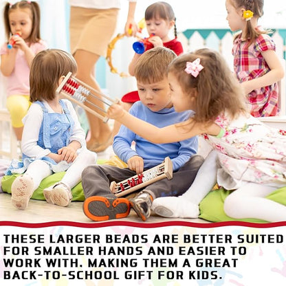 12 Pcs Mini 20-Bead Wooden Rekenrek Abacus, Abacus for Kids Math, Math Counters Manipulatives Counting Rack for Kids Educational Toys Elementary Toddlers Preschool Learning