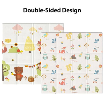 Baby Play Mat, 50 x 50 Inch Play Mat Perfect for Use Baby Playpen, Foldable Baby Foam Playmat for Floor, Portable Waterproof Activity PlayMats for Babies, Infants and Toddlers