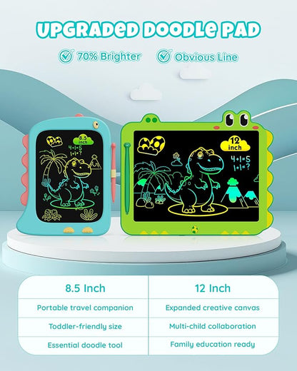 Kikapabi LCD Writing Tablet, Dinosaur Toys Gifts for Boys Age 3 4 5 6 7 Year Old, 8.5inch Colorful Doodle Board Pad for Kids, Birthday Christmas Gift Toddler Toy Age 3-7 Portable Travel Drawing Blue