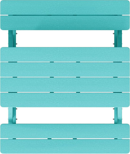 Costaelm Kids Picnic Table, HDPE All Weather Outdoor Toddler Picnic Table and Chair Set Kids Bench for Patio, Backyard, Garden, Lawn, Turquoise