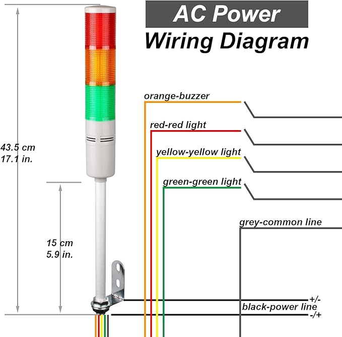 Tower Stack Lights, Industrial Warning Signal Lights Tower Lamps Column, Factory Workshop Safety RGB Signal Indicator, LED Andon Lights (110V, 3 Tiers, with Sound)
