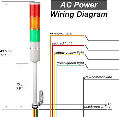 Tower Stack Lights, Industrial Warning Signal Lights Tower Lamps Column, Factory Workshop Safety RGB Signal Indicator, LED Andon Lights (110V, 3 Tiers, with Sound)