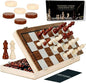 Chess Board Sets, 15 Inch Magnetic Chess Set for Adults & Kids, Checkers Board Game, Handmade Folding Chess Boards with 2 Extra Queens by Kiapeak