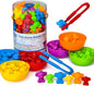 Counting Toys for Toddlers, 60 Rainbow Koala Counters w/Sorting Bowls, Color Sorting, Counting & Math Manipulatives, Preschool Homeschool & Classroom Early Learning Supplies