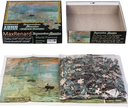 MaxRenard Game 1000 Pieces Jigsaw Puzzle Fine Art Collection Toy Monet Sunrise Impression
