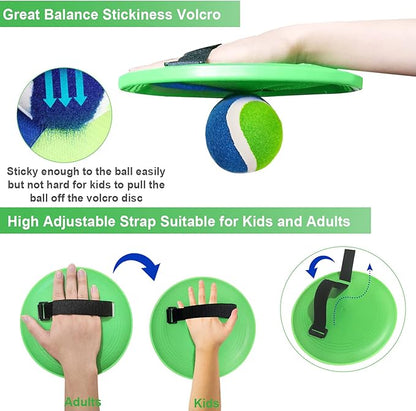 Jalunth Ball Catch Set Game Toss Paddle - Beach Toys Back Yard Outdoor Games Pool Lawn Backyard Throw Catch Sticky Set Age 3 4 5 6 7 8 9 10 11 12 Years Old Boys Girls Kids Adults Family Easter Gifts