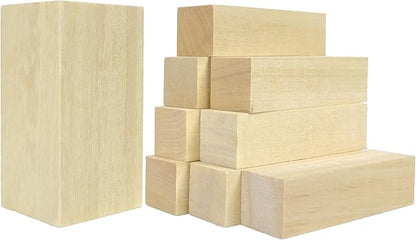 9PCS Basswood Carving Blocks with 2 Sizes，Whittling Wood Carving Kit,Soft Basswood for Carving(4"x1"x1",4"x2"x2")