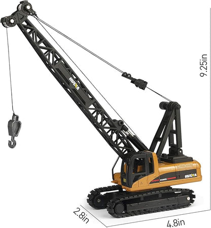 duturpo 1/50 Scale Metal Diecast Crane Truck Toy, Metal Construction Vehicles Crane Machine Model Toy for Boys