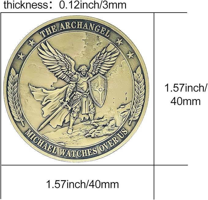 Archangel Saint Michael Challenge Coin Religious Coins Christian Collectors Coin (Pack of 6)