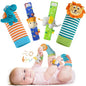 URMYWO Wrist Rattles for Baby - Rattle Socks - Foot Finder Set - Baby Toys for 0-12 Months Infant - Newborn Essentials - Early Learning Sensery Toys for Boys and Girls as Shower Gifts