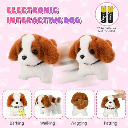 UBeesize Dog Toy Doctor Kit for Toddlers 3-5, Kids Doctor Play Set with Plush Dog, Medical Toy Kits and Costume, Pretend Vet Playset for 3 4 5 6 Year Old Girls Birthday Gift Pink