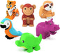 Tub Works® Rainforest™ Mold Free Bath Toys, 6 Pack | Sealed, No Hole Bath Toys Design Keeps Moisture Out | Soft, Squeezable & Float on Water | Easy-Grip Baby & Toddler Bath Toy | Great Baby Pool Toys