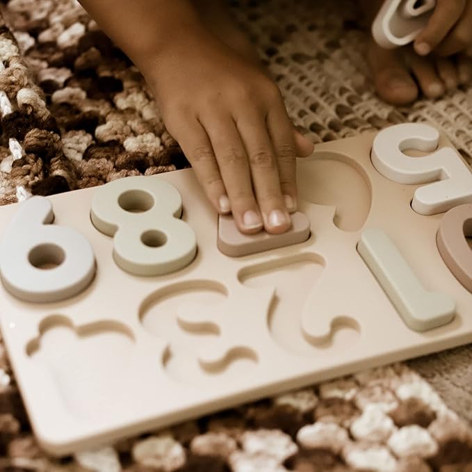 Ali+Oli Baby Soft Silicone Number Puzzle Toys for Toddlers (11 Piece Set) Toddler or Baby Girl & Boy Neutral Baby Toys - Montessori Learning Puzzle Silicone Number Shape Sorter Toy