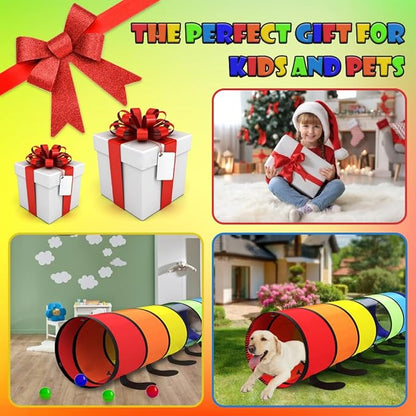 Kids Play Tunnel for Toddlers 1-3 Colorful Pop Up Baby Tunnel for Kids to Crawl Through 6 Foot with Breathable Mesh Collapsible Toddler Toys Gift for Children or Dog