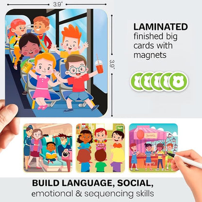 QUOKKA Sequence Speech Therapy Toys for Toddlers 3-4 - Autism Learning Materials for Kids 5-7 - Create a Story Cards Sentence Building - ABA Therapy Social Skills - Storytelling Picture Game