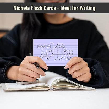 300 Count Index Cards 3 x 5 Inch Ruled Purple Index Cards, Flash Cards College Ruled for School, College, Office and Home Organization, Durable Study To Do List Note Cards with Ruled Lines