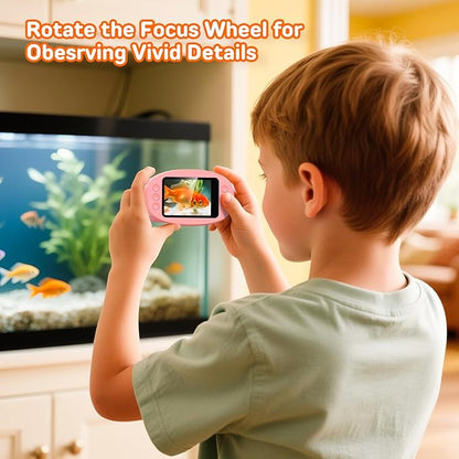 1000X Handheld Digital Microscope for Kids with 2.0" IPS Screen, Portable STEM Science Lab Toy, Rechargeable Pocket Microscope Educational Gift for Boys & Girls Age 4-6 8-12, Pink
