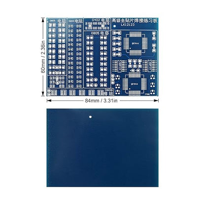 Soldering Practice Kit DIY Blue PCB 0606 Series Resistors SMD SMT Electronics Projects Soldering Kit Simple Welding Skills Learn Soldering Kit for Beginners (02L0804)