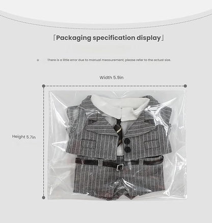 Four-Piece Suit for Doll 17cm/6.7in, Doll Clothes Set ,Soft Premium Fabric Dress Up Accessories Suit (Grat Suit Set)