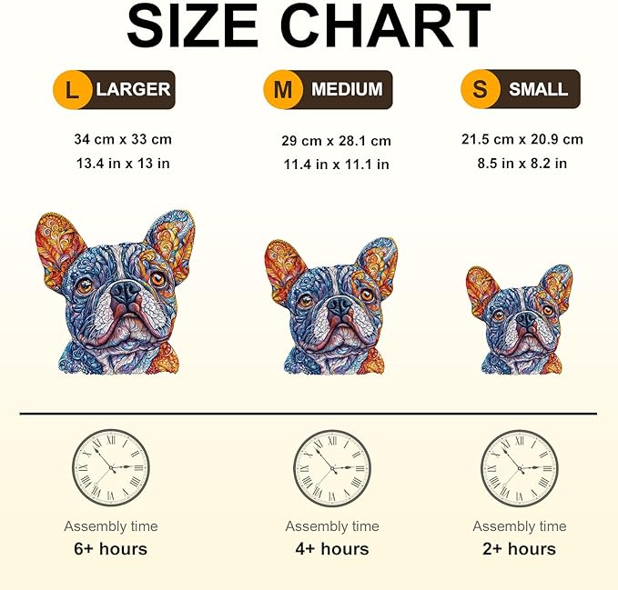 Wooden Puzzles for Adults,Bulldog Shaped Unique Wooden Jigsaw Puzzles, Creative Ghristmas Gift for Teenagers and Adults.(11.4X 11.1 in 180pcs)