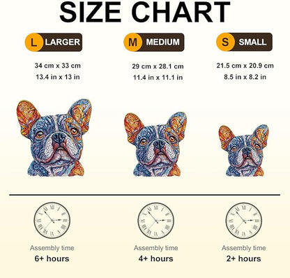 Wooden Puzzles for Adults,Bulldog Shaped Unique Wooden Jigsaw Puzzles, Creative Ghristmas Gift for Teenagers and Adults.(11.4X 11.1 in 180pcs)