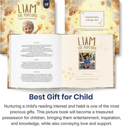 ELFINK Personalized Children Story Books - Popcorn Kingdom Adventures - Customized Name & Photo - Baby Gifts - Children Bedtime Story (Soft Cover)