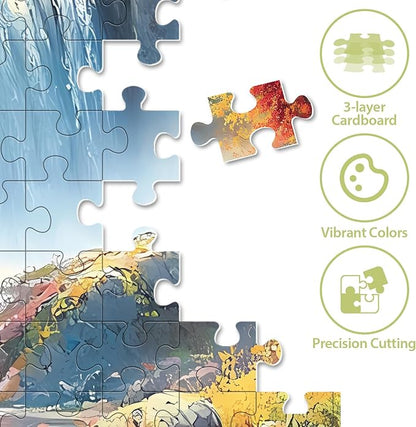 500 Piece Puzzle for Adults, Bear Fall Landscape Puzzle for Kids Teen Adults,Recycled Paper Unique Fun Jigsaw Puzzle 500 Piece,Challenging Family Game Gift for Friends Men Women Seniors,20.5 * 15In