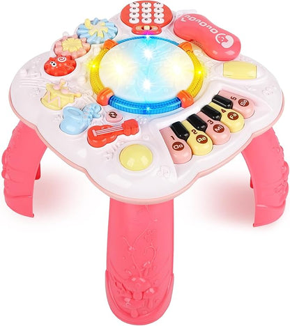 Baby Toy- Engaging Baby Activity Center for 6 12 18 Months Old- Safe, Sturdy, and Fun (11.8 x 11.8 x 12.2 inches), (Pink)