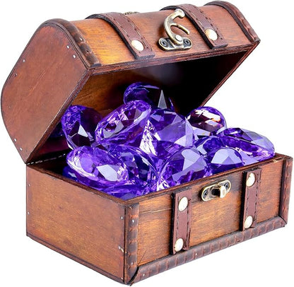 Niceup 26PCS Purple Fake Diamonds Big Gem Toys, 1.5in Pool Diving Gems Acrylic Plastic Gemstones for Kids, Party Décor Jewels Treasure Hunt Hiding Sensory Bin Filler Toys Craft Supplies