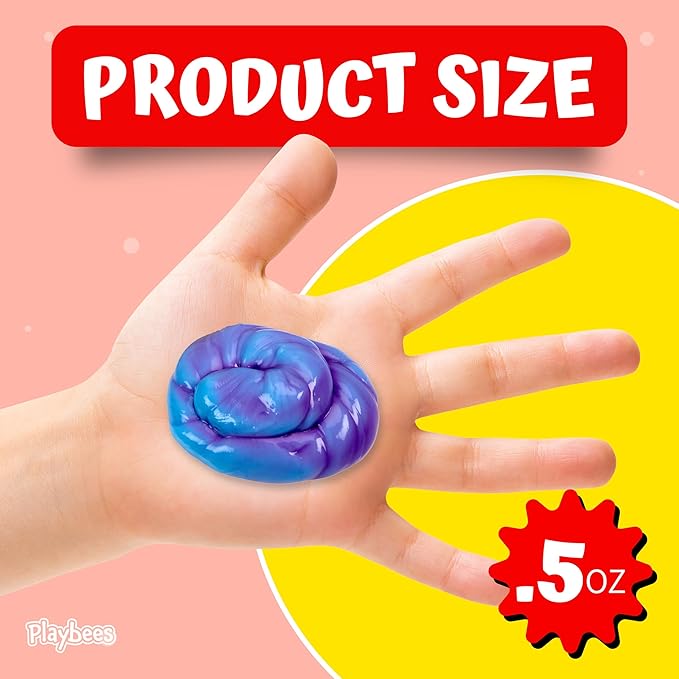 Playbees Color Changing Therapy Putty 6 Pack - Silly Mini Thinking Slime for Sensory Play, Educational Games, Fidget Toy 8-15 - Heat Sensitive Magical Color Shifts - Slime Favors 0.5 Oz