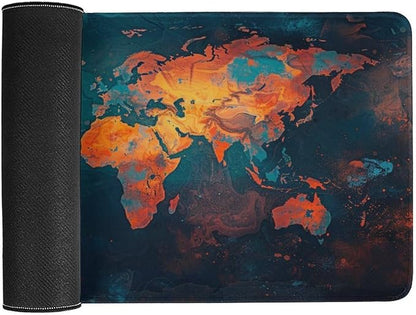 World Map Mouse Pad Large Extended Computer Full Desk Pad 23.6x11.8 inch Computer Mouse Mat Keyboard for Home Office Gaming