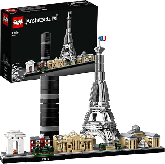 LEGO Architecture Paris Model Building Set - Detailed Display Building Blocks for Kids, Boys and Girls, Ages 12+ - Gift for Travelers - 21044