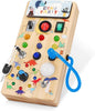 Montessori Busy Board,Montessori Toys for 1-3 Years Old,Baby Sensory Board,Preschool Learning Activities,Wooden Toys for Toddler,Christmas & Birthday Gift for Boys & Girls