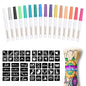 Temporary Tattoo Metallic Markers for Skin,16-Count Body Markers+77 Large Tattoo Stencils of Assorted Colors for kids and Adults,Flexible Brush Tip, Bright colors, Skin-Safe*,Cosmetic-Grade.