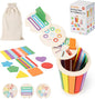 nunukuids Montessori Toys for 1+ Wooden Color Sorting Toys for Toddlers 1-3 Year Old Toddlers Fine Motor Skills Development Color Sorting Fun